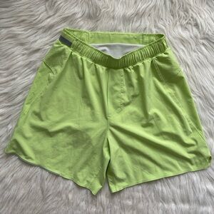 Lululemon Mens Surge workout gym Short *6" Updated neon green color size Small
